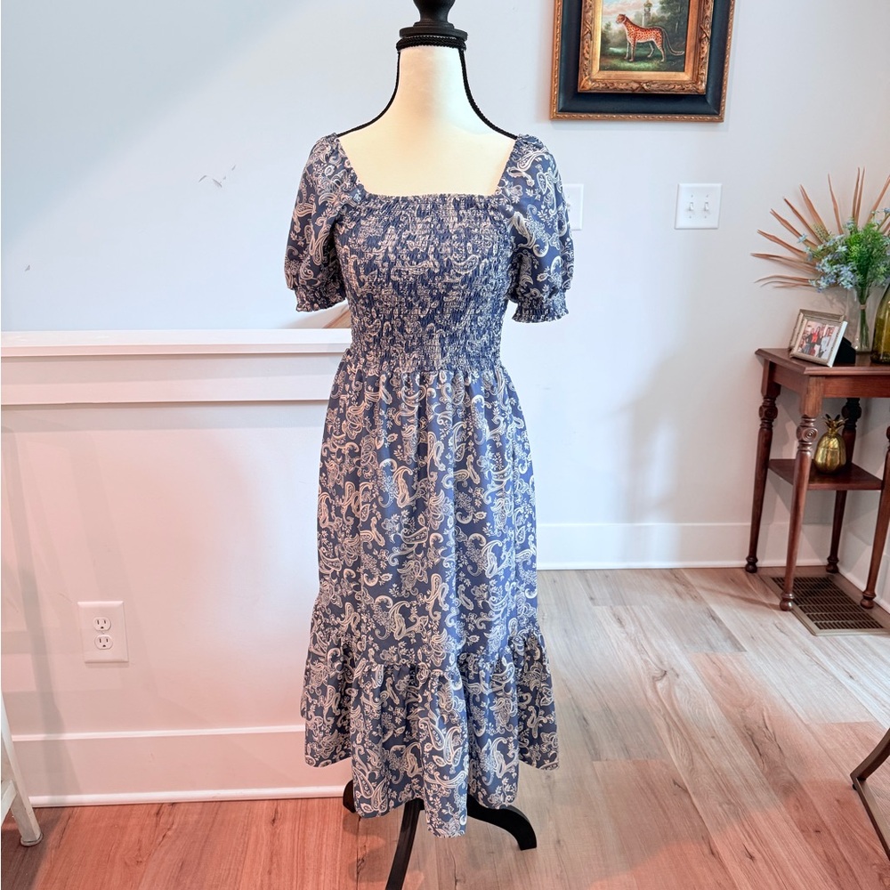 Made with Love Blue Floral Women's Dress - Size Small